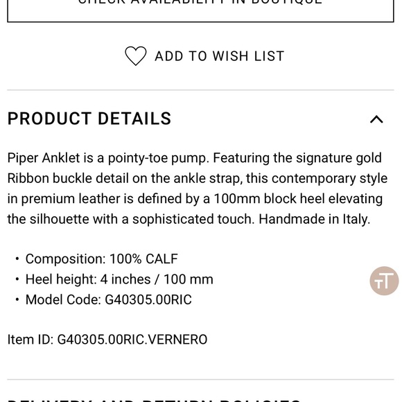 Gianvito Rossi Piper Anklet - Picture 10 of 10